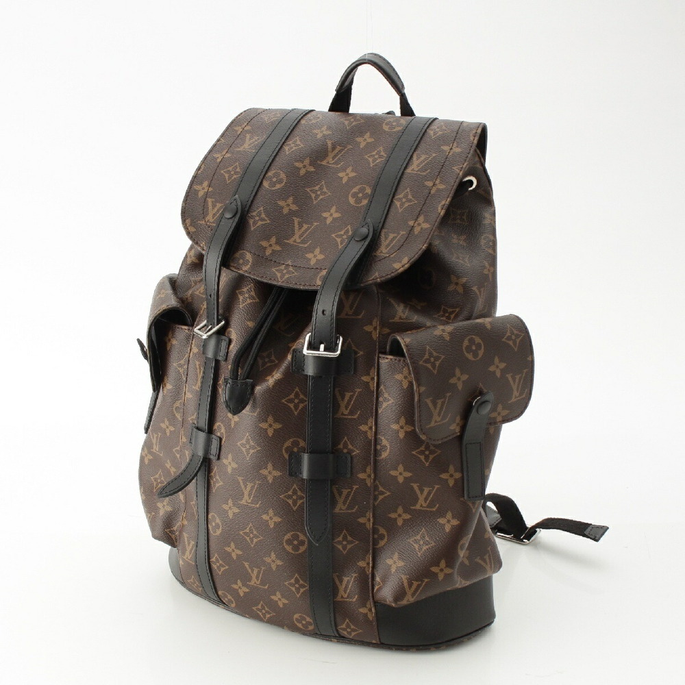 Louis Vuitton Macassar Black Backpack Christopher Monogram Brown Daypack